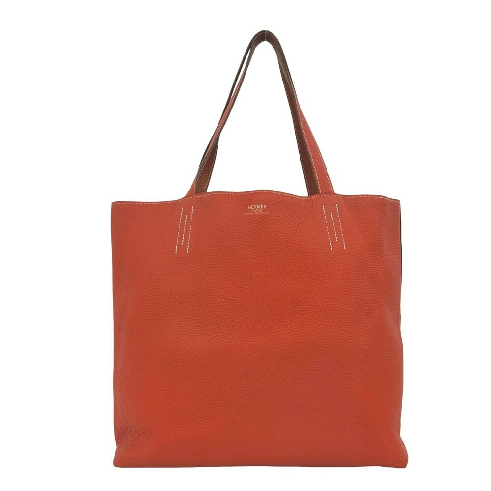 HERMES Double Sens 45 Taurillon Clemence Leather Tote Bag, Rose Jaipur Gold, ...